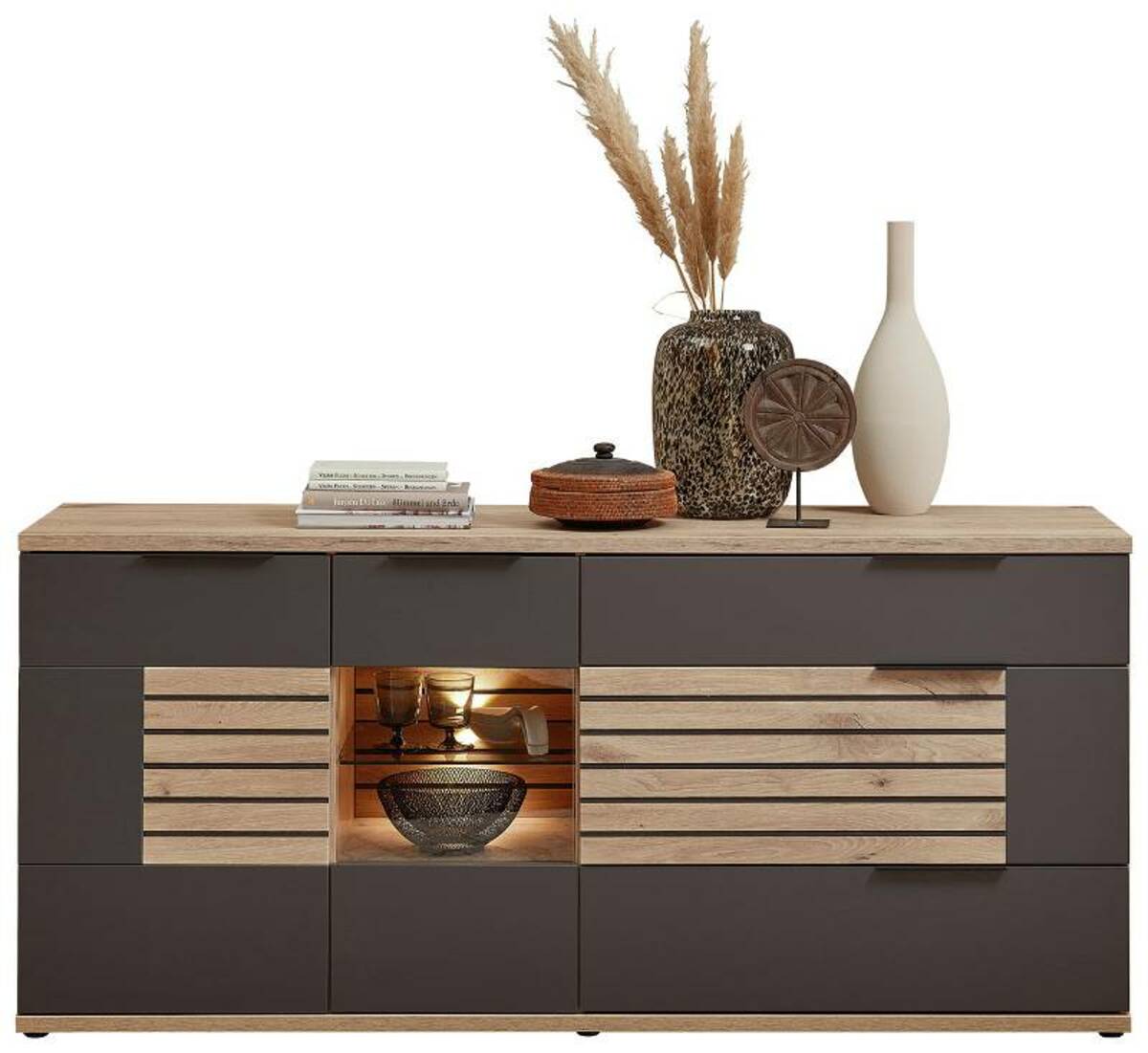 Bild 1 von Stylife Sideboard mit Beleuchtung SANTIAGO, Holznachbildung