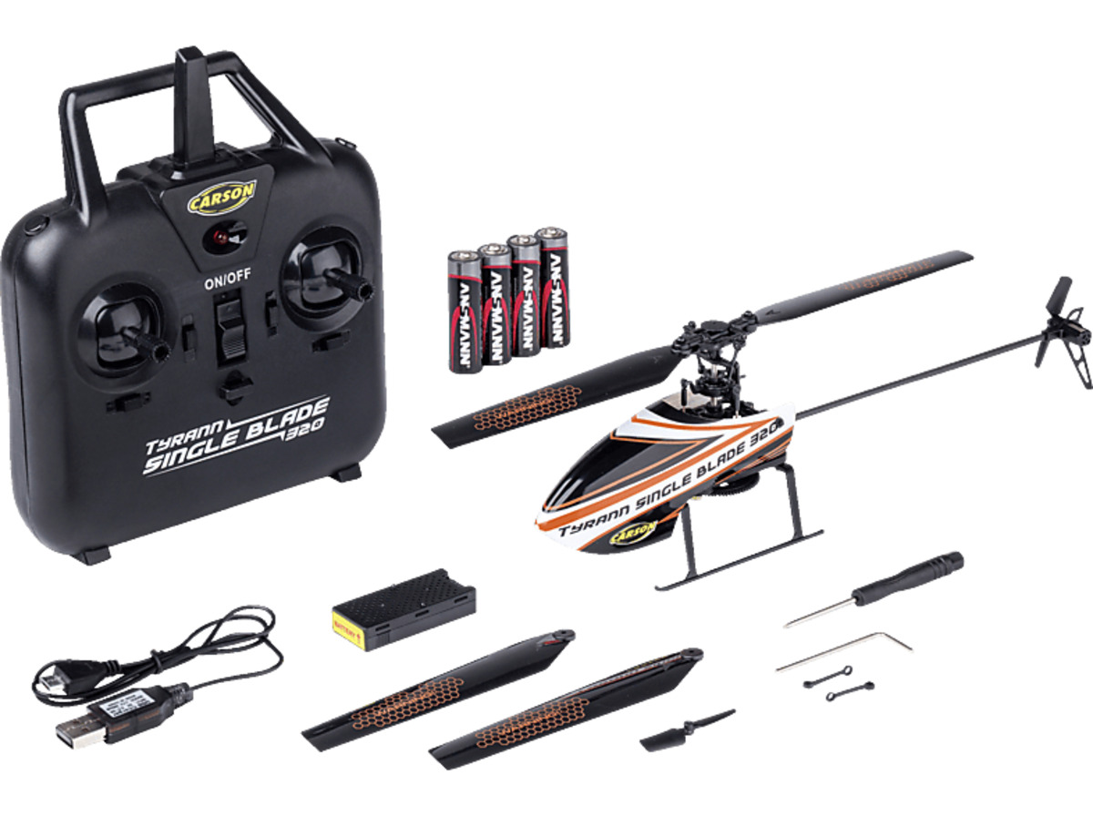 Bild 1 von CARSON Tyrann Single Blade 320 2.4G 100%RTF R/C Spielzeughubschrauber, Mehrfarbig