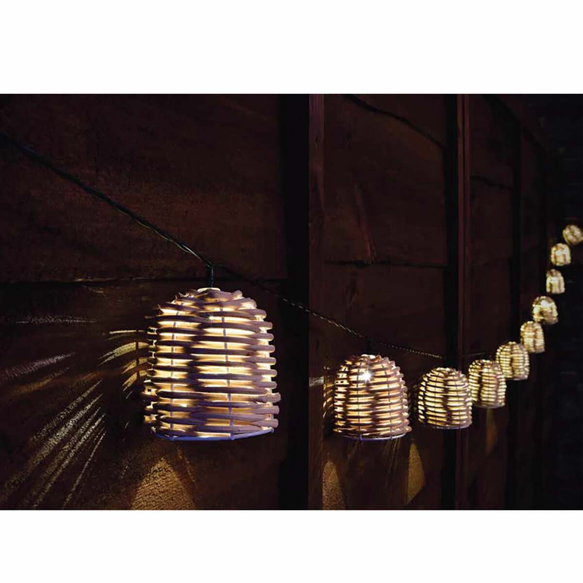 Bild 1 von 10er-Pack Rattan Effekt Lichterketten warmweiß