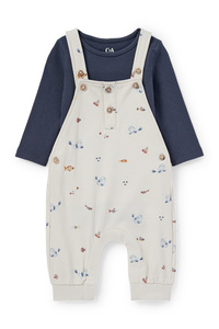 C&A Meerestiere-Baby-Outfit-2 teilig, Blau, Größe: 50
