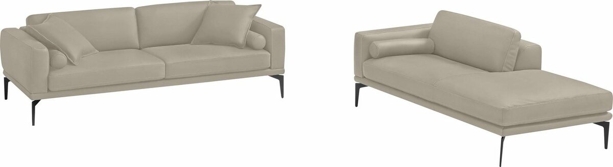 Bild 1 von Egoitaliano Polstergarnitur Masu, Höhe der Rückenkissen und Sitztiefe verstellbar, 3 Rollkissen, Grau