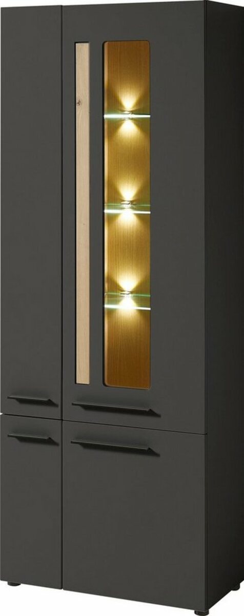 Bild 1 von Innostyle Standvitrine Loft Two mit Soft-Close-Funktion, inkl. Beleuchtung, Grau