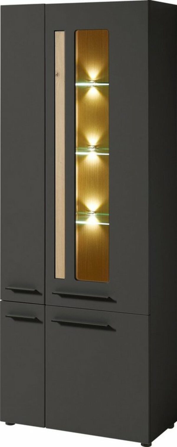 Bild 1 von Innostyle Standvitrine Loft Two mit Soft-Close-Funktion, inkl. Beleuchtung, Grau