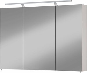 Welltime Spiegelschrank Torino Breite 100 cm, 3-türig, LED-Beleuchtung, Schalter-/Steckdosenbox, Weiß