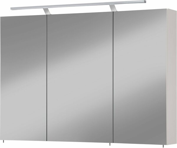 Bild 1 von Welltime Spiegelschrank Torino Breite 100 cm, 3-türig, LED-Beleuchtung, Schalter-/Steckdosenbox, Weiß