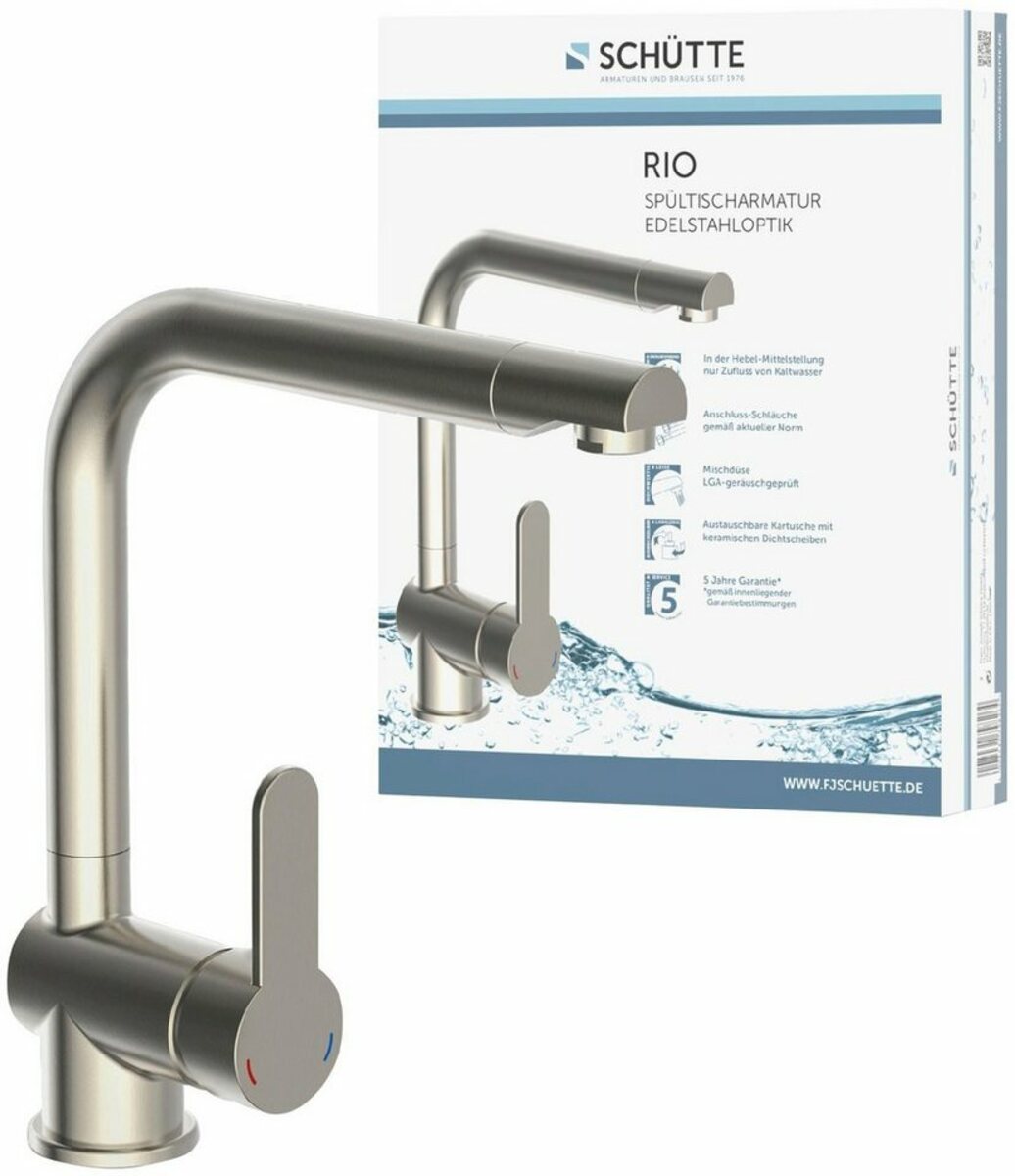 Bild 1 von Schütte Spültischarmatur RIO Schütte Wasserhahn mit Energiesparfunktion, 360° schwenkbare Mischbatterie