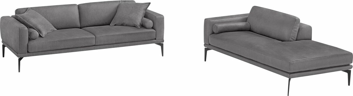 Bild 1 von Egoitaliano Polstergarnitur Masu, Höhe der Rückenkissen und Sitztiefe verstellbar, 3 Rollkissen, Grau