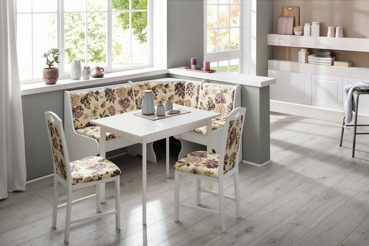 Bild 1 von Home affaire Eckbankgruppe Minden, (4-tlg), im rustikalen Landhausstil, Weiß