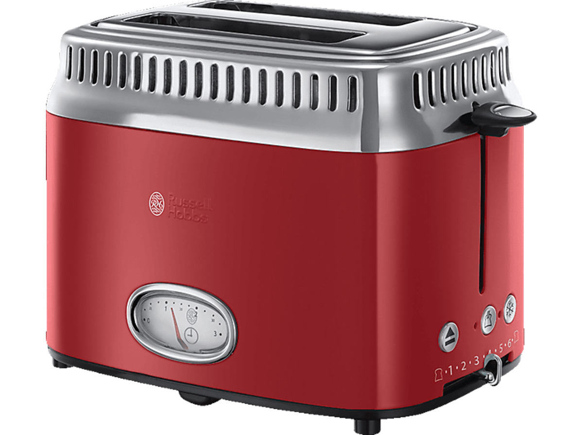 Bild 1 von RUSSELL HOBBS 21680-56 Retro Ribbon Red Toaster Rot/Edelstahl (1300 Watt, Schlitze: 2)