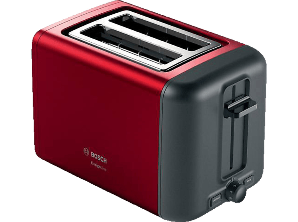 Bild 1 von BOSCH TAT3P424DE Toaster Rot (970 Watt, Schlitze: 2)