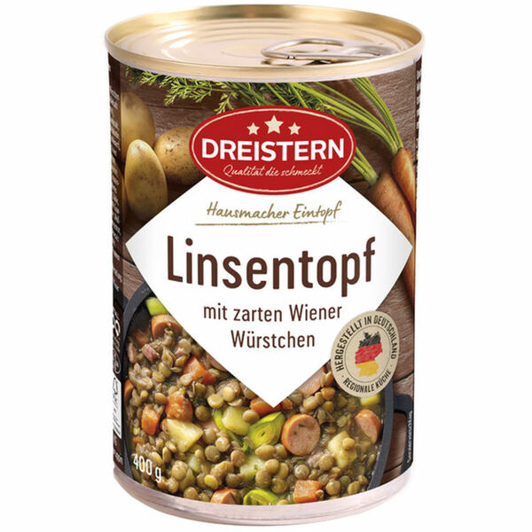 Bild 1 von DREISTERN Linsentopf mit Wiener Würstchen