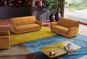 Egoitaliano Polstergarnitur Yuki, Set, bestehend aus einem 2,5- und einem 2-Sitzer, mit innovativen, Gelb|orange