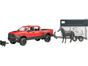 BRUDER RAM 2500 Power Wagon mit Pferdeanhänger Spielzeugfahrzeug Mehrfarbig