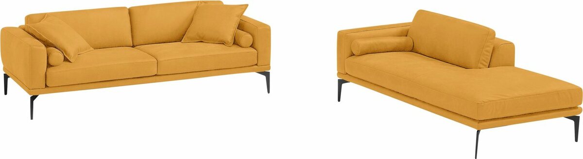 Bild 1 von Egoitaliano Polstergarnitur Masu, Höhe der Rückenkissen und Sitztiefe verstellbar, 3 Rollkissen, Gelb