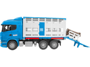 BRUDER Scania R-Serie Tiertransporter-LKW+Rind Spielzeugfahrzeug Mehrfarbig