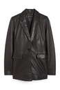 Bild 1 von C&A Leder-Blazer-Regular Fit, Schwarz, Größe: 34