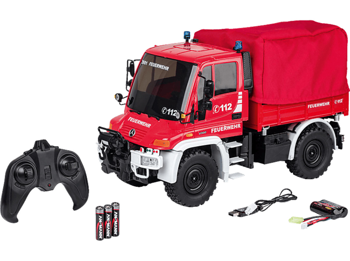 Bild 1 von CARSON 1:12 MB Unimog U300 Feuerw. 2.4G 100%RTR R/C Spielfahrzeug, Rot