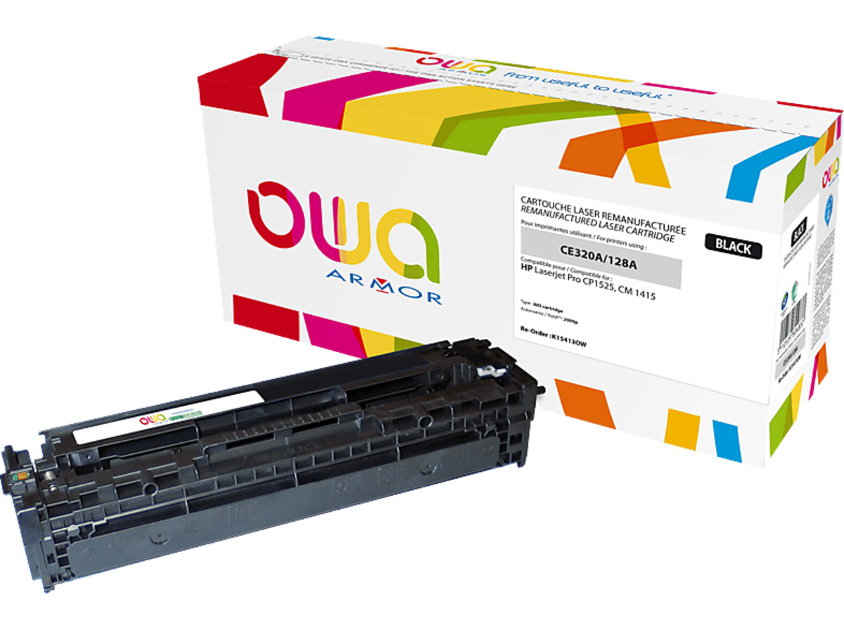 Bild 1 von OWA K15413OW Toner Schwarz (HP CE320A, 128A, CE 320 A, NO 128A BK, BLACK)