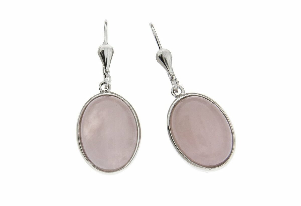 Bild 1 von Zeeme Paar Ohrhaken 925/- Sterling Silber rhodiniert Rosenquartz