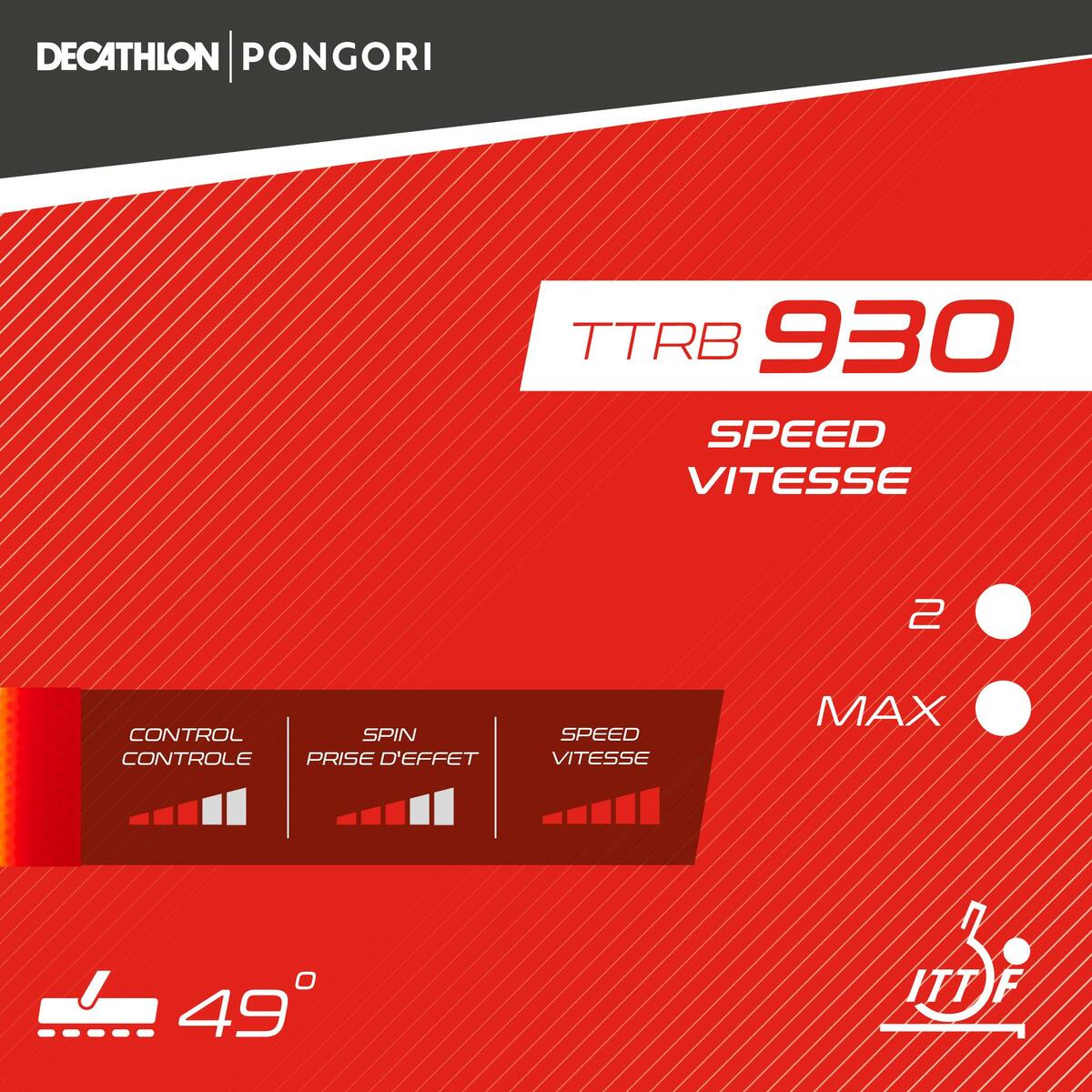 Bild 1 von Tischtennisbelag TTRB930 Speed EINHEITSFARBE