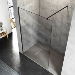 10mm Walk in Dusche Duschwände Duschwand Duschabtrennung Schwarz NANO Echtglas 120x200cm - Sonni