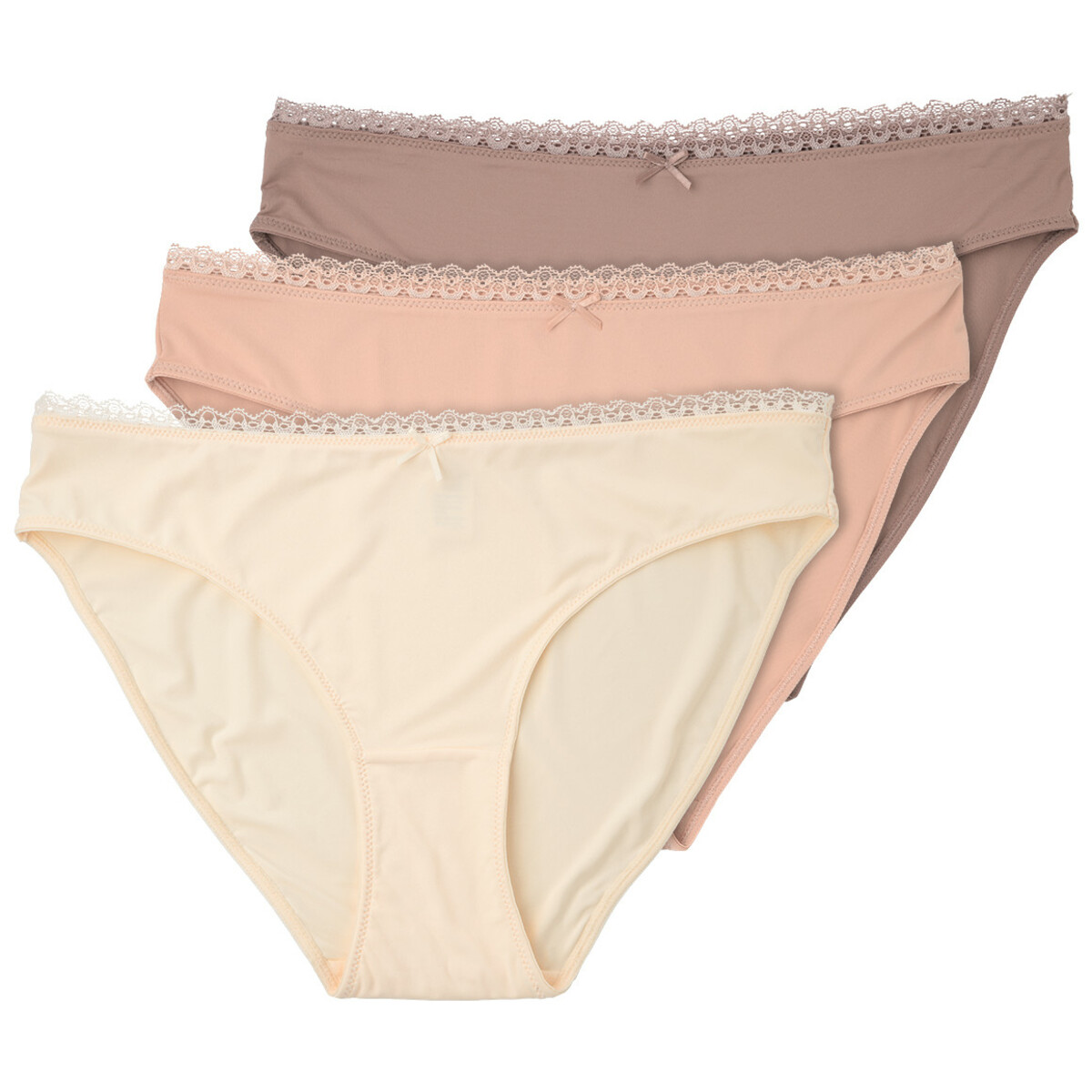 Bild 1 von 3 Damen Slips mit Spitze CREMEWEISS / APRICOT / DUNKELROSA