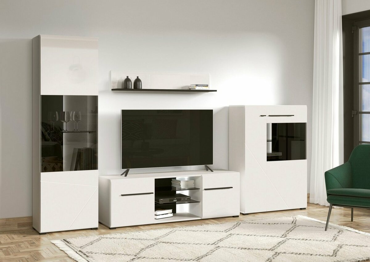 Bild 1 von INOSIGN Wohnwand Trentino, (Set, 4-St), Schwarz|weiß