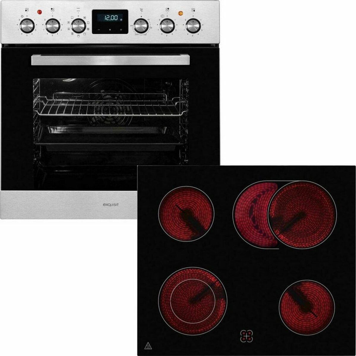Bild 1 von exquisit Elektro-Herd-Set EHE185-HBZ-020, mit Teleskopauszug nachrüstbar