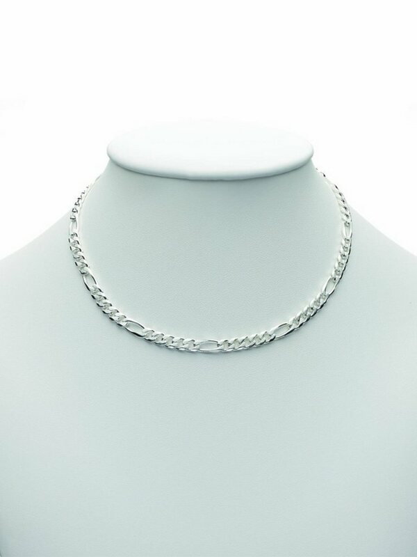 Bild 1 von Adelia´s Silberkette 925 Silber Figaro Halskette 50 cm Ø 4,4 mm, Silberschmuck für Damen