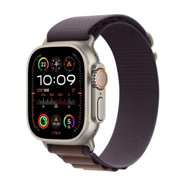 Bild 1 von Watch Ultra 2 GPS + Cellular, 49 mm Titan­gehäuse, Alpine Loop Indigo – Medium