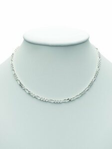 Adelia´s Silberkette 925 Silber Figaro Halskette 50 cm Ø 3,4 mm, Silberschmuck für Damen