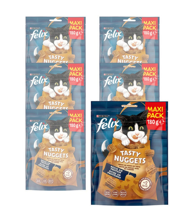 Bild 1 von PURINA felix® Katzensnack Tasty Nuggets, 6 x 180 g