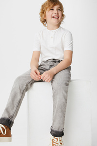 C&A Slim Jeans-Bio-Baumwolle, Grau, Größe: 128