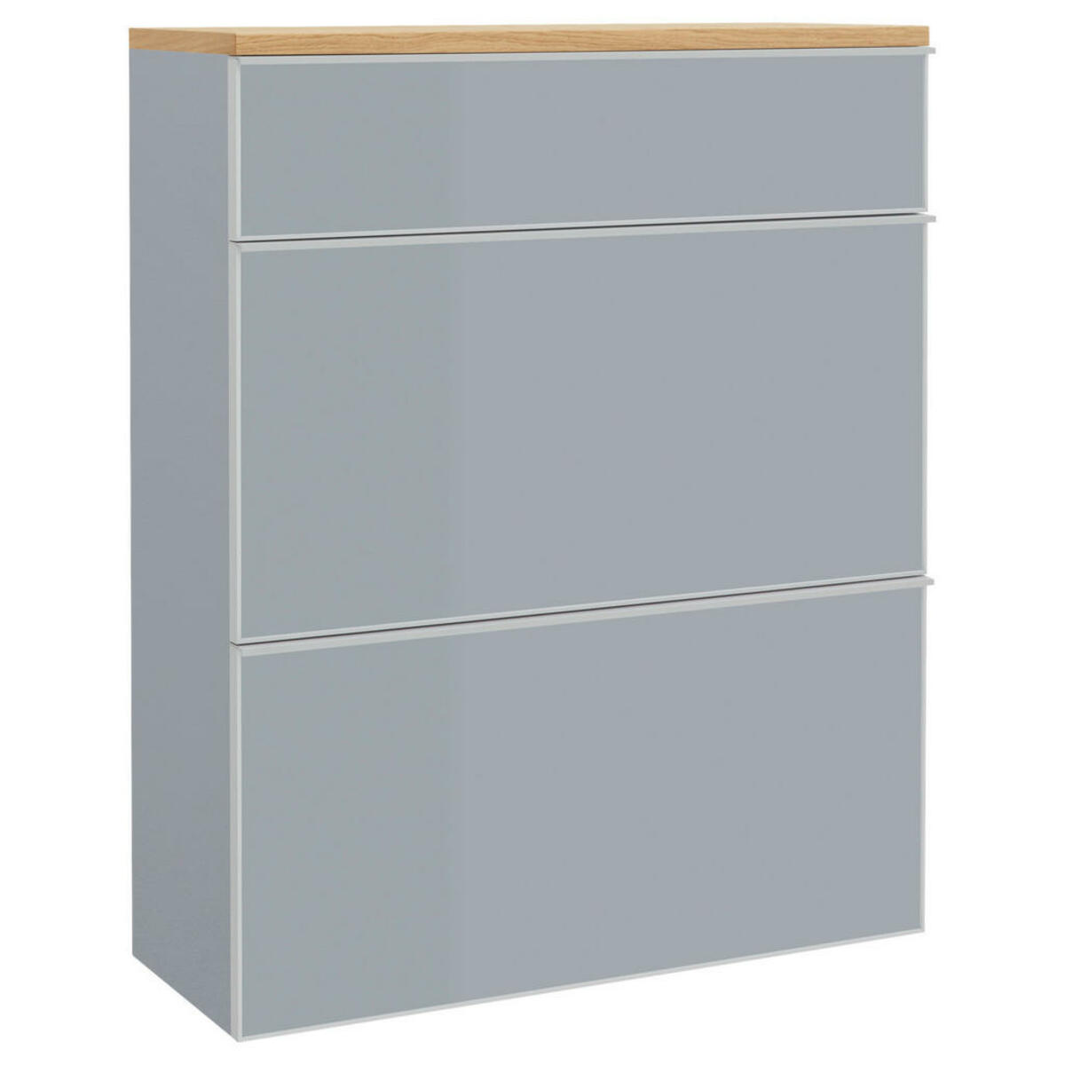 Bild 1 von Hängeschuhschrank, Grau, Eiche, Holzwerkstoff, Balkeneiche, furniert, 4 Fächer, 1 Schubladen, 84x102x31 cm, Made in Germany, Dgm, DGM-Klimapakt, Typenauswahl, Beimöbel erhältlich, hängend, Garde
