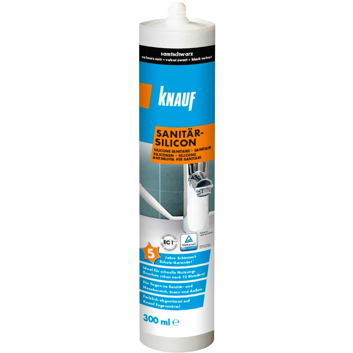 Bild 1 von Knauf Sanitär-Silikon Samtschwarz 300 ml