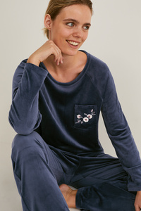 C&A Pyjama-Oberteil, Blau, Größe: XS