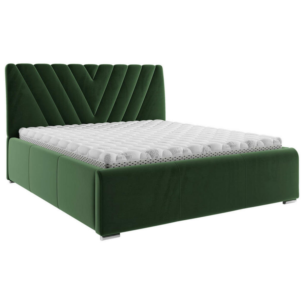 Bild 1 von Boxxx Polsterbett, Dunkelgrün, Holz, Metall, Buche, 180x200 cm, Bettkasten, gepolstertes Kopfteil, Stoffauswahl, in verschiedenen Größen erhältlich,alternative erhältlich, Schlafzimmer, Betten,