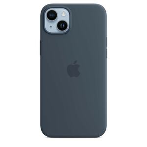 iPhone 14 Plus Silikon Case mit MagSafe - Sturmblau Handyhülle