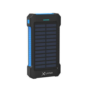 Zusatzakku XLayer Powerbank PLUS Solar Black/Blue 8.000 mAh