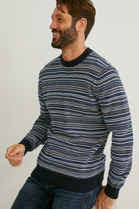 C&A Pullover-gestreift, Blau, Größe: S