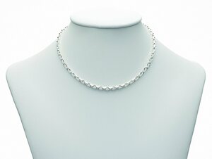 Adelia´s Silberkette 925 Silber Anker Halskette 50 cm Ø 3,1 mm, Silberschmuck für Damen