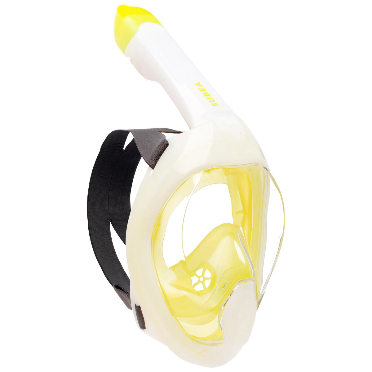 Bild 1 von Schnorchelmaske Damen/Herren mit Akustikventil - Easybreath 540 Freetalk gelb Gelb|weiß