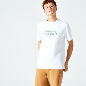 T-Shirt Herren - Essentials 500 bordeauxrot mit Print