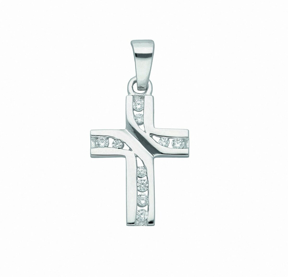 Bild 1 von Adelia´s Kettenanhänger 925 Silber Kreuz Anhänger mit Zirkonia, mit Zirkonia Silberschmuck für Damen & Herren