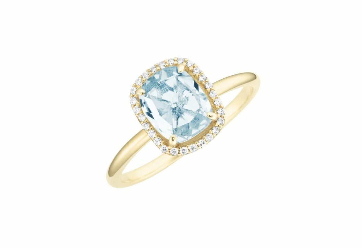Bild 1 von Luigi Merano Goldring mit Blautopas und Zirkonia, Gold 375