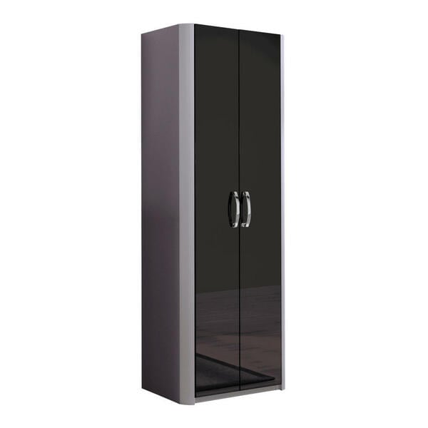 Bild 1 von Moderano Garderobenschrank, Schwarz, Alu, Holzwerkstoff, 1 Fächer, 66x187x37.5 cm, Beimöbel erhältlich, Typenauswahl, Garderobe, Garderobenschränke