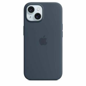 iPhone 15 Silikon Case mit MagSafe - Sturmblau