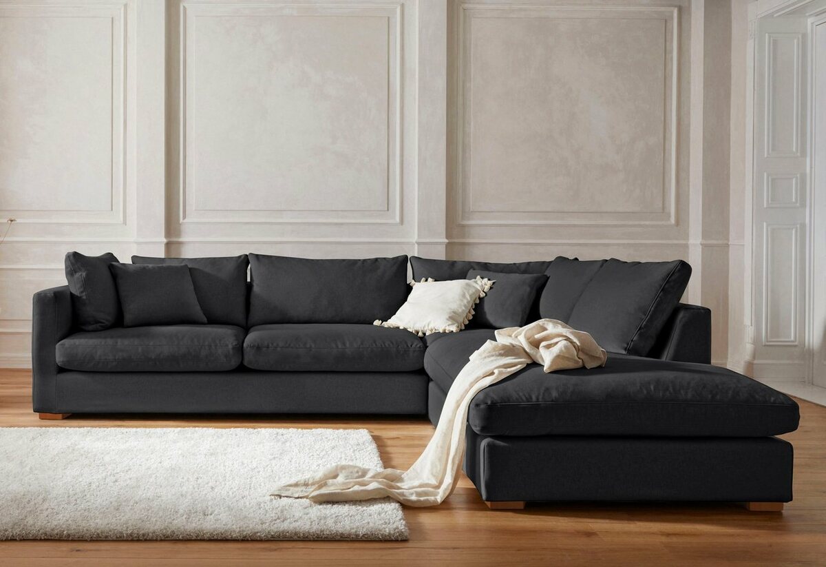 Bild 1 von Guido Maria Kretschmer Home&Living Ecksofa Pantin, extra weich und kuschelig, Füllung mit Federn und Daunen, Grau