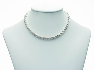 Adelia´s Silberkette 925 Silber Kordel Halskette 50 cm Ø 5,5 mm, Silberschmuck für Damen