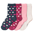 Bild 1 von 4 Paar Mädchen Socken in verschiedenen Farben DUNKELBLAU / HIMBEER / CREME